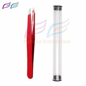 Pinzas para Cejas de Acero Inoxidable Rojo de Primera Calidad, con Punta Inclinada Afilada, Pinzas Cosméticas de Precisión, Herramientas de Belleza para Cejas - Product Image 6