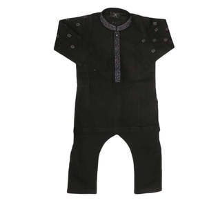 ชุดเสื้อผ้าเด็กผู้ชายแบบหรูหรา - สีดำ - Product Image 4