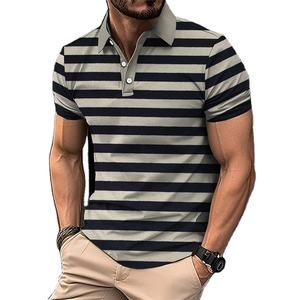 Camiseta Polo de Manga Corta para Hombre, Talla Grande, de Alta Calidad, con Ribete Blanco y Bordado Dorado, Estampada, Casual, de Verano, 2026 - Product Image 1