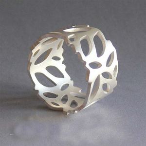 Anneau porte-serviette avec motifs de plumes pour décoration de Table de mariage, rond et épais en métal - Product Image 4