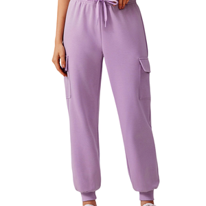 Survêtement pour femmes 100% coton manches longues poids lourd vêtements de rue couleur unie col rond fermeture à cordon tous les jours - Product Image 5