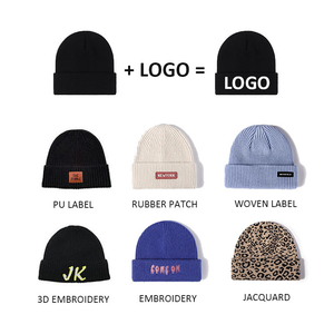 Gorros de invierno Tejidos cálidos acrílicos en blanco de alta calidad, gorro personalizado bordado con logotipo - Product Image 5