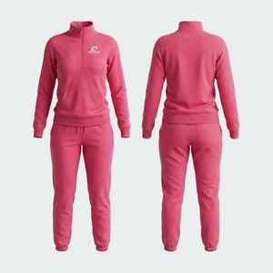 2026 Regular Fit Full Sleeve Tracksuit <b>Women</b> Winter Tracksuit Set 100%Polyester Breathable Windproof Solid <b>Pattern</b> - Product Image 2