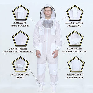 Traje de protección de apicultura de alta calidad Traje de abeja de algodón blanco duradero para niños que garantiza la seguridad y la comodidad durante la apicultura - Product Image 5