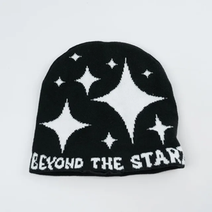 Gorro de punto Jacquard personalizado de acrílico 100% con forro de satén, gorro de Hip Hop de invierno, gorro frío de punto cálido para exteriores - Product Image 4