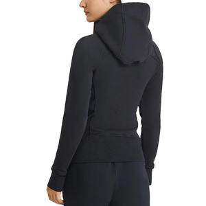 Femmes nouveauté à manches longues polaire à capuche épais chaud respirant Fitness Yoga Gym entraînement porter séchage rapide avec motif imprimé - Product Image 2