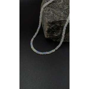 Ethiopian <b>Opal</b> & Moonstone Fine Pendant <b>Necklace</b> Elegant Charms Jewelry Design - Product Image 4