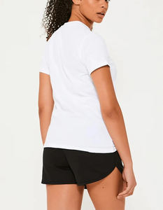 Ensemble t-shirt et short en coton 2 pièces d'été pour femmes Logo personnalisé coupe ample séchage rapide et respirant 100% coton en gros - Product Image 4