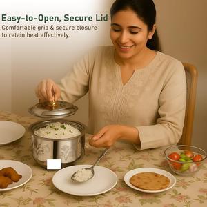 Casserole isotherme pour repas partagés, conçue pour les événements à domicile, permettant aux repas de rester agréables pendant une longue durée à la table - Product Image 3