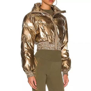 Ventes en gros de vestes courtes en duvet pour femmes, vêtements d'extérieur, veste matelassée épaisse, grande taille, tissu de haute qualité, veste d'hiver courte pour femmes - Product Image 4