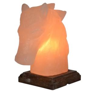 Meilleure lampe au sel de l'Himalaya écologique en forme de cheval Technique sculptée en rose clair fabriquée à la main Sian Enterprises Feng Shui Design - Product Image 1