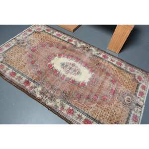 Alfombra turca de lana clásica Beige de 4x7 pies, diseño de retazos bohemios para entrada, pasillo, sala de estar, alfombras de látex de forma Rectangular - Product Image 4