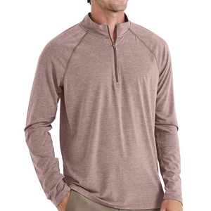 Tissu interlock 100% polyester, pull à manches longues avec fermeture éclair quart de tour, UPF 50, vêtements de sport unisexe, chemise de golf pour l'été, taille 1/4 - Product Image 2