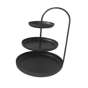 Panier de rangement élégant à deux niveaux en fer noir Panier à fruits Panier à ustensiles de cuisine Présentoir de table Support de rangement pour maquillage - Product Image 6