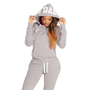 Conjunto Deportivo de Invierno para Mujer, 2 Piezas, con Capucha, 100% Algodón Grueso, Ecológico, Talla Grande, Sudadera y Pantalones Deportivos - Product Image 4