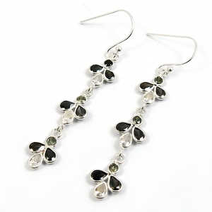 925 argent Sterling élégant poire forme larme boucles d'oreilles est livré avec rubis et blanc CZ à la mode bohème fêtes mariages bijoux - Product Image 1