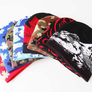 Design Your Own Customized Jacquard Knit <b>Beanie</b> Hat Custom Logo Sublimation Printed Solid Pattern Winter Hat for Unisex Adults - Product Image 6