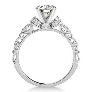 Bague de fiançailles en or blanc 18 carats, style antique, diamant 1,12 ct, bijoux en diamant - Product Image 1