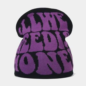 2025 Y2K Skull Cap ALL WE NEED IS MONEY Beanie Letter Jacquard Hip Hop Knit Hat Warm Elastic Beanies Cap pour femmes et hommes - Product Image 3