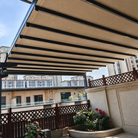 Auvent pliable en alliage d'aluminium recouvert de PVC, télécommande, imperméable, coupe-vent, pare-soleil pour jardin, balcon, terrasse