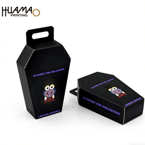 Custom Printed Halloween <b>box</b> Mystery Pin Collection <b>Box</b> with UV Limited Edition Enamel Lapel Pin Packaging Gift <b>Box</b> with Hanger - Product Image 6