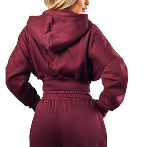 เสื้อฮู้ดผ้าฝ้ายถักแบบสวมหัวสำหรับผู้หญิงเสื้อถักแบบลำลองพิมพ์โลโก้ได้ตามต้องการฤดูหนาว - Product Image 3