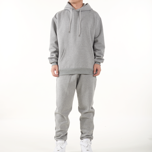 Ensemble de survêtements d'hiver et d'automne grande taille pour hommes, pantalon à capuche respirant, jogging, vêtements de sport à motif uni, vêtements pour hommes - Product Image 1