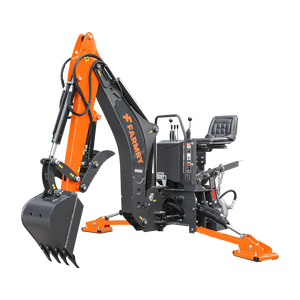 8' 2-Tractor Backhoe Curved <b>Boom</b> 15-Bucket Hydraulic Grapple Thumb Self-Contained Gear Pump Reservoir 2320 psi 3.2 Gallon Used - Product Image 2