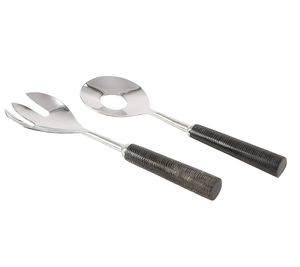 El producto más vendido Servidor de ensalada de acero inoxidable Utensilios de cocina Mesa Cuchara de ensalada de acero con espejo con mango de resina Best Seller - Product Image 2