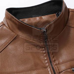 Vente directe usine Nouvelle Arrivée Blouson en cuir pour homme à manches longues Col montant Logo personnalisé Vente en gros Blouson d'hiver - Product Image 3