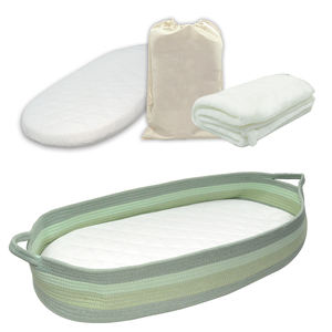 2025 Newest Design Cotton Rope Diaper Caddy Baby Changing <strong>Basket</strong> Macrame <strong>Moses</strong> <strong>Basket</strong> - Product Image 1