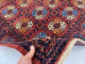 Alfombra de lana hecha a mano Alfombra de pelo suave afgana Alfombra de área tradicional para dormitorio para sala de estar Diseño geométrico Conjunto de alfombra vintage - Product Image 4