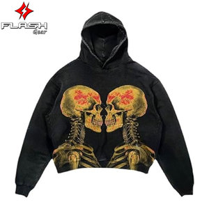 Sudaderas con capucha lavadas de manga larga personalizadas al por mayor con logotipo propio, Sudadera con capucha personalizada para hombre, MOQ bajo - Product Image 5