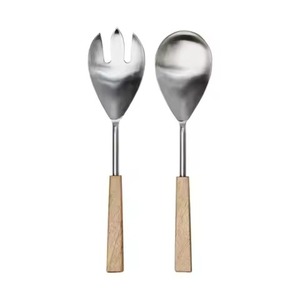 Servidores de ensalada decorativos de metal Nuevo diseñador Deer Head End Handle Servidores de ensalada Incluyendo Ensalada de acero espejado - Product Image 3