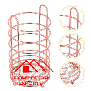 Porta Utensilios de Alambre de Hierro Blanco y Verde Azulado con Base de Madera, Diseño Premium, Accesorios de Cocina Más Vendidos - Product Image 6