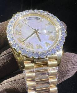 Montre mécanique automatique en acier inoxydable pour homme, style hip-hop personnalisé, bracelet en cuir, mouvement ETA, cadran de 42 mm, résistante à l'eau, haute qualité - Product Image 2