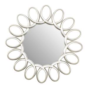 Modern round Silver Metal Wall <b>Mirror</b> for Home Decor Elegant Wall Mounted <b>Mirror</b> for Living Room Bedroom Bathroom - Product Image 2