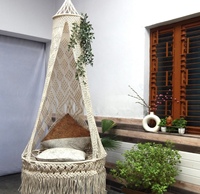 100% fait à la main macramé balançoire suspendue intérieur extérieur Boho Style macramé tissé à la main grand hamac suspendu chaise balançoire