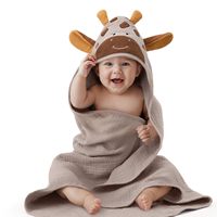 Huijia L015 Bathroom Bath Towel Children's Hooded Cloak Newborn Swaddle Baby Wrap Four-Layer Crepe Cotton Soft Breathable Infant