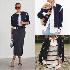 Bomber Veste Femmes Varsity Casual Boutonné Léger 2025 Automne Mode Court Tenues Scolaires avec - Product Image 5