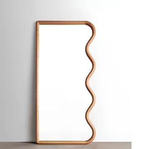 Miroir mural en bois fait à la main vanité de salle de bain cadre décoratif moderne rustique décor à la maison grande chambre salon - Product Image 1