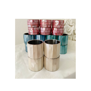 Anneaux de serviette de fête indiens en nacre avec porte-serviettes en résine pour table à manger décorations de mariage porte-serviettes - Product Image 1