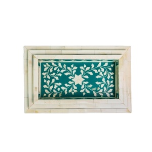 Plateau d'incrustation en os de luxe fabriqué à la main avec détails artistiques et finitions personnalisées parfait pour les cadeaux élégants et la décoration intérieure - Product Image 6