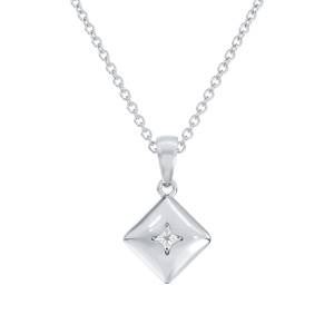 Collier pendentif de luxe en émail vert en forme de diamant pour femme, bijoux en cristal plaqué argent - Product Image 3