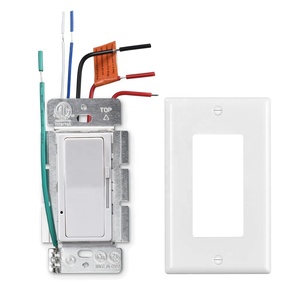 LED Dimmer ışık anahtarı tam aralıklı karartma tek kutuplu 3 yollu 120VAC 60Hz 300W nötr tel gerekli değil beyaz duvar plakası - Product Image 2