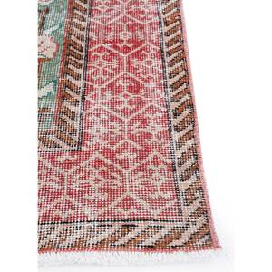 Alfombra de Lana Azul Vintage Anudada a Mano Pae-2240 con Patrón Abstracto de Medallón para el Hogar, Sala de Estar, Pasillo, Entrada y Dormitorios de Adolescentes - Product Image 4