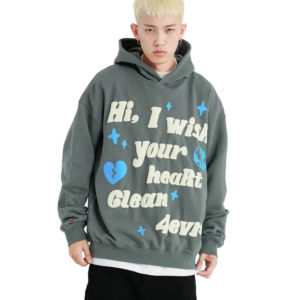 Fabricants pour vêtements douaniers sweat à capuche court surdimensionné Streetwear 500 gsm 480 gsm coton mousse Puff impression sweat à capuche - Product Image 2