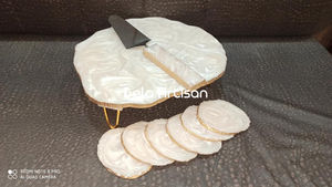 Soporte para Pastel de Resina Hecho a Mano, Ecológico, No Tóxico, con Acabado Brillante, para Bodas, Cumpleaños, Fiestas y Buffets de Postres - Product Image 2