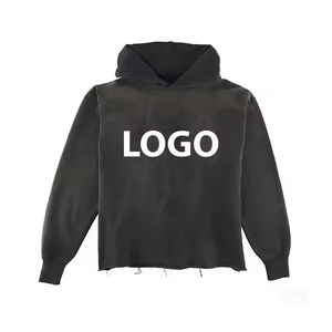 Haute qualité nouveauté OEM ODM Service 100% coton à capuche personnaliser meilleure qualité recadrée en détresse lavage à l'acide sweats à capuche hommes - Product Image 4