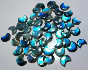 Haute Qualité Naturel Labradorite Gemme Cabochon Lune Forme Plein Flashy Feu Changement De Couleur Effet Poli Lâche En Gros - Product Image 3